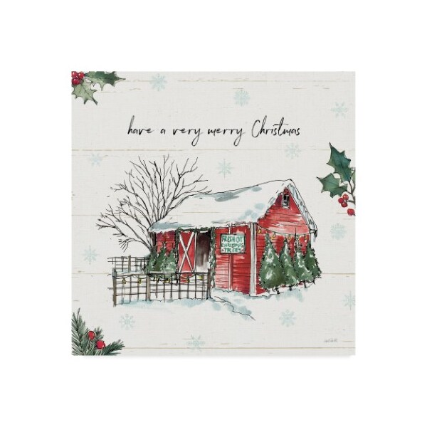 Trademark Fine Art Anne Tavoletti 'Holiday On The Farm Iv Merry Christmas' Canvas Art, 18x18 - WAP08825-C1818GG