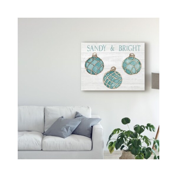 Trademark Fine Art Kathleen Parr Mckenna 'Coastal Holiday Ornament Viii Sandy And Bright' Canvas Art, 18x24 - WAP09150-C1824GG