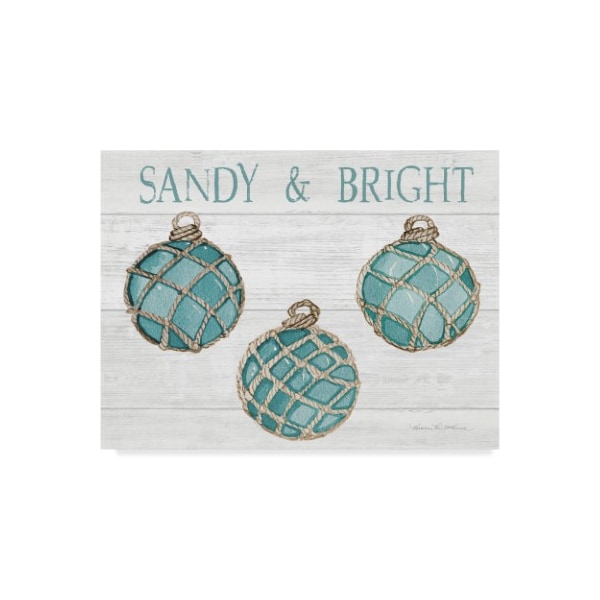 Trademark Fine Art Kathleen Parr Mckenna 'Coastal Holiday Ornament Viii Sandy And Bright' Canvas Art, 18x24 - WAP09150-C1824GG