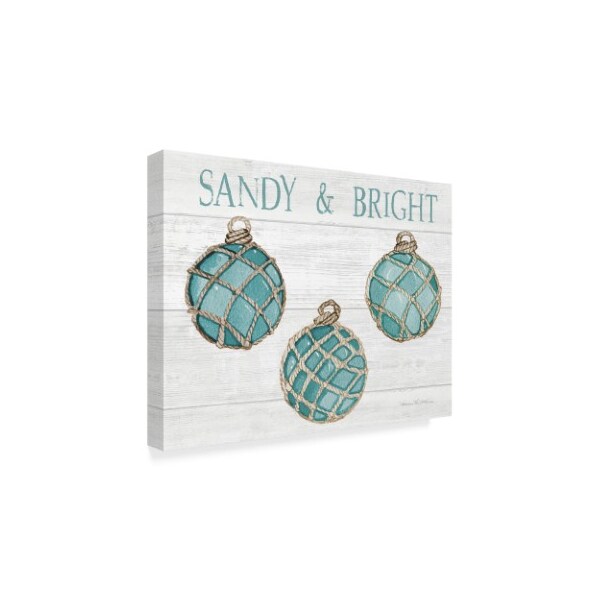 Trademark Fine Art Kathleen Parr Mckenna 'Coastal Holiday Ornament Viii Sandy And Bright' Canvas Art, 18x24 - WAP09150-C1824GG