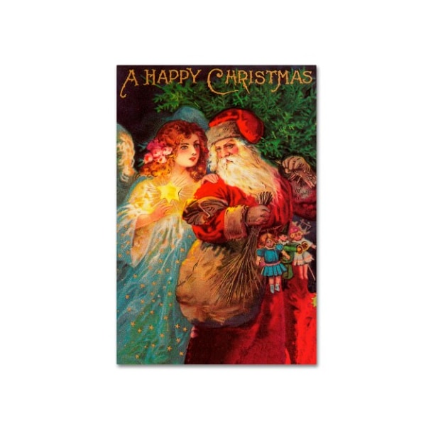Trademark Fine Art Vintage Apple Collection 'Happy Christmas' Canvas Art, 22x32 - ALI6434-C2232GG