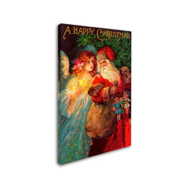 Trademark Fine Art Vintage Apple Collection 'Happy Christmas' Canvas Art, 22x32 - ALI6434-C2232GG