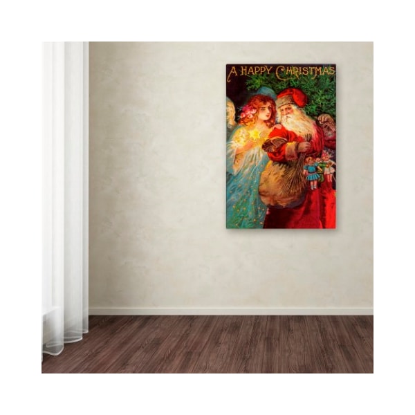 Trademark Fine Art Vintage Apple Collection 'Happy Christmas' Canvas Art, 22x32 - ALI6434-C2232GG