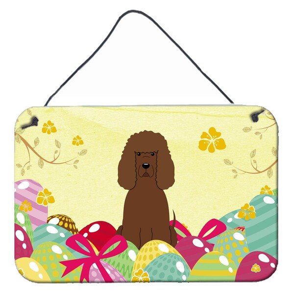 Carolines Treasures Easter Eggs Irish Water Spaniel Wall or Door Hanging Prints - BB6063DS812