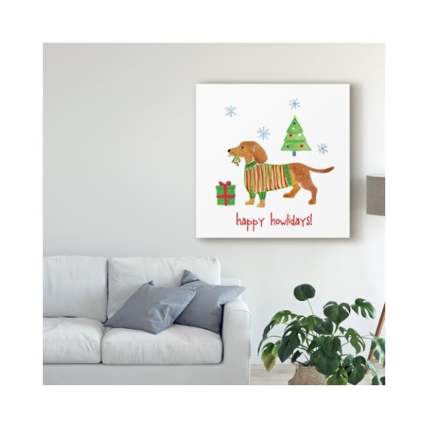 Trademark Fine Art Farida Zaman 'Christmas Puppers Iv' Canvas Art, 35x35 - WAP09333-C3535GG