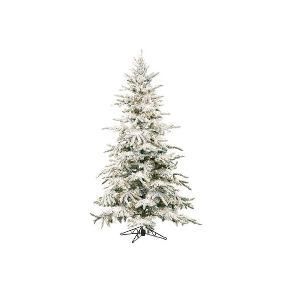 Almo Fulfillment Services Fraser Hill Farm Artificial Christmas Tree - 9 Ft. Flocked Mountain Pine - Multi-Color LED Lighting - FFMP090-6SN