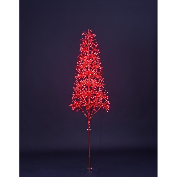 Queens Of Christmas 6 ft. Red Starburst LED Tree - LED-TR3D06-LRE