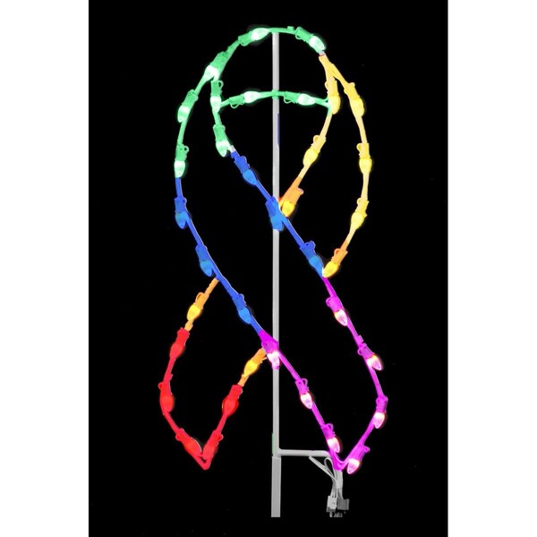 Queens Of Christmas 3 ft. Rainbow Awareness Ribbons - GM-RBN-03-RNBW