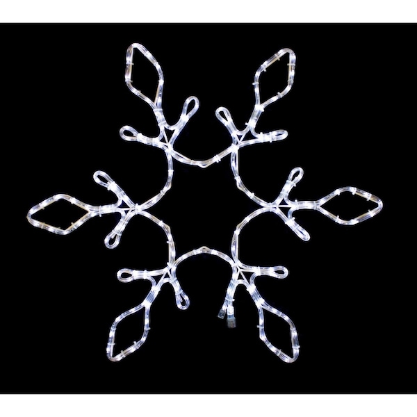Queens Of Christmas 36 in. LED Snowflake with Star in the Middle, Pure White - SF-SFSTAR-36-PW