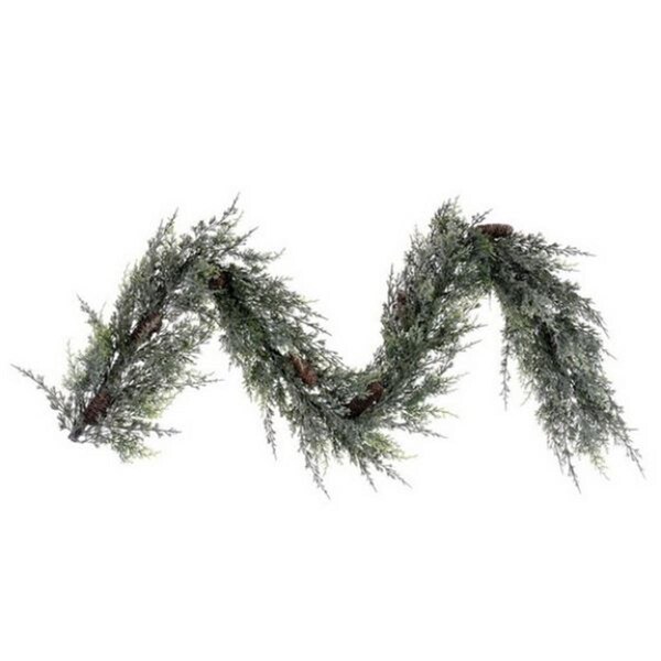 Vickerman 6 ft. Snow Cedar Green Hanging Garland with Cone, 6PK - FQ224172
