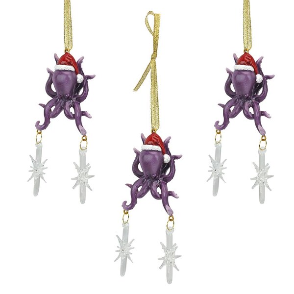 Design Toscano Tenacious Tentacles Octopus Holiday Ornament, PK 3 - QS94040