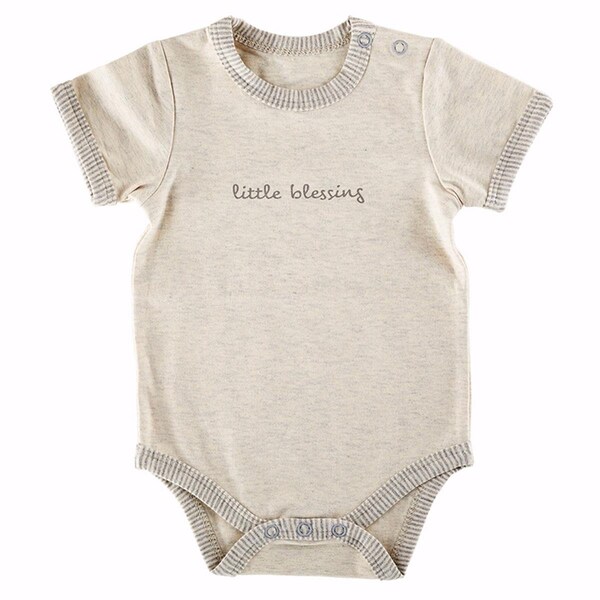 Giftgear Little Blessing Baby Snapshirt  Cream & Grey, 0-3 MonthsPack of 2, 2PK - GI3324721