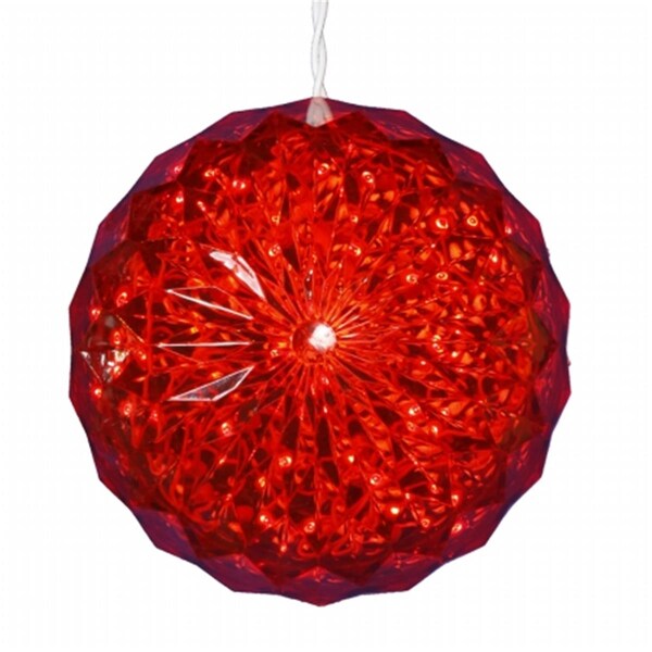 Vickerman 30 Light x 6 in. LED Red Crystal Ball Outdoor - X106603