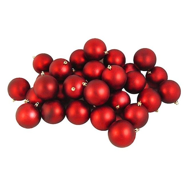 Northlight Seasonal Northlight Seasonal 31744284 Matte Red Hot Shatterproof Christmas Ball Ornaments - 31744284