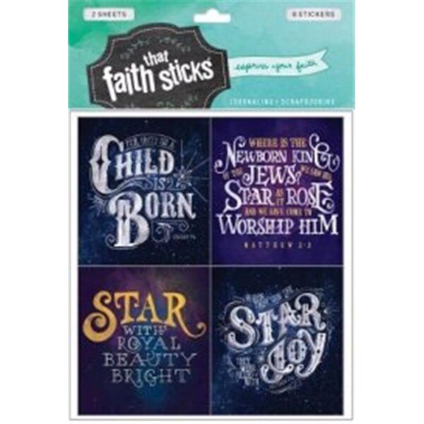 Workstationpro 76776 Sticker - Christmas Greetings - 2 Sheets - Faith That Sticks - WO3287181