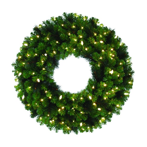 Goldengifts 36 in. Dia. Mixed Pine Prelit LED Decorated Wreath, Warm White, 2PK - GO2742624