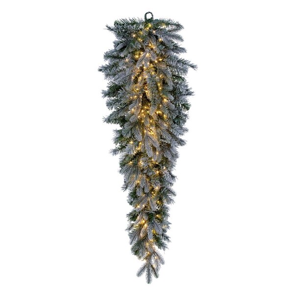 Vickerman 48 in. Frosted Douglas 3 mm 200 Warm White Teardrop, Green - K224849LED