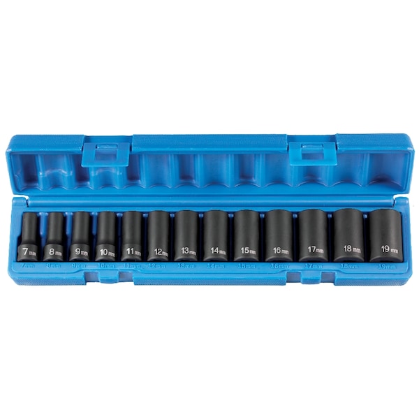 Grey Pneumatic SKT SET 3/8" DR 12PC MET SEMI DP IM - GP1213MSD