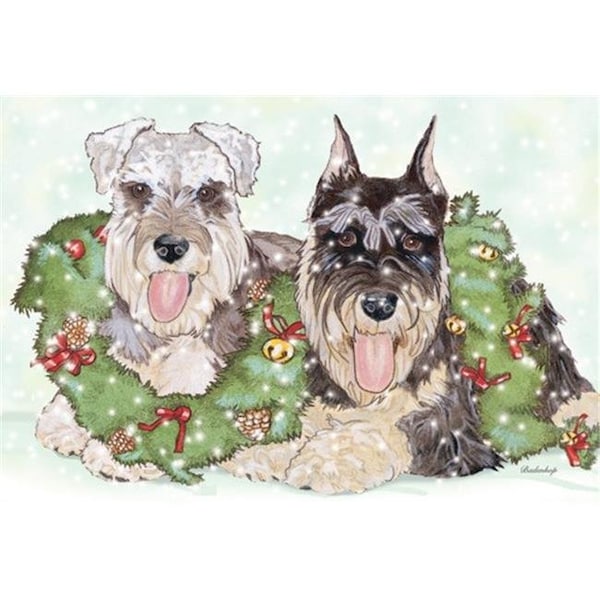 Pipsqueak Productions Pipsqueak Productions C823 Holiday Boxed Cards- Schnauzer - C823