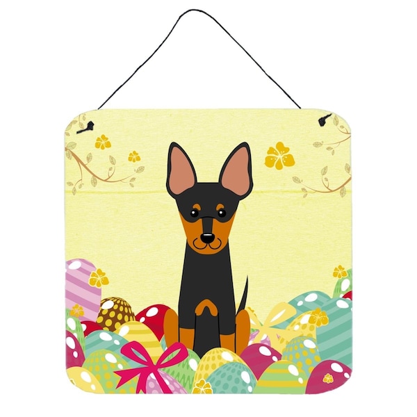 Carolines Treasures Easter Eggs English Toy Terrier Wall or Door Hanging Prints - BB6109DS66