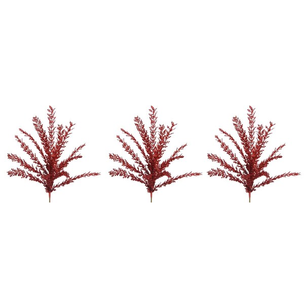 Adlmired By Nature 23 in. Glitter Filigree Leaf Spray Christmas Decor, Red - Set of 3 - GXL7706-RED-3