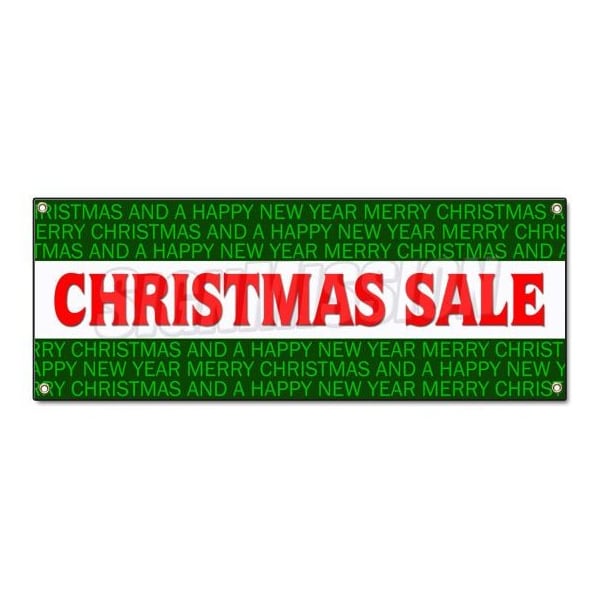 Signmission CHRISTMAS SALE BANNER SIGN christmas season tree decorate discount holidays - B-CHRISTMAS SALE