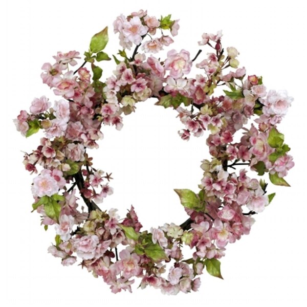 Nearly Natural 24 in. Cherry Blossom Wreath - 4783
