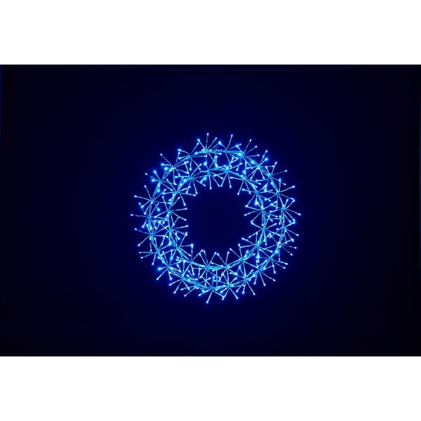 Queens Of Christmas 2 ft. Blue Micro LED Wreath with Blue Frame - WM-WR02-LBL
