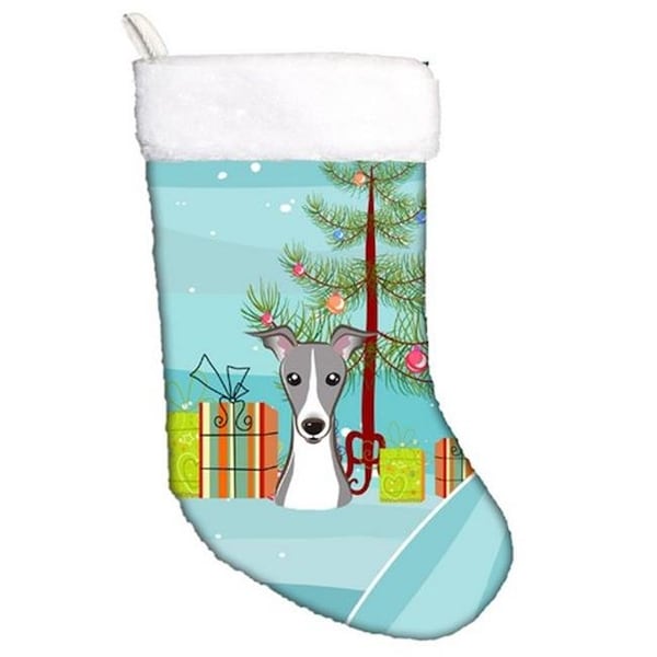 Carolines Treasures Carolines Treasures BB1608CS Christmas Tree & Italian Greyhound Christmas Stocking - BB1608CS