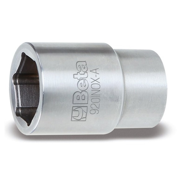 Beta 920INOX Stainless Steel 1/2 in Drive, 6-Point Hand Socket, Metric 19mm - 009203019
