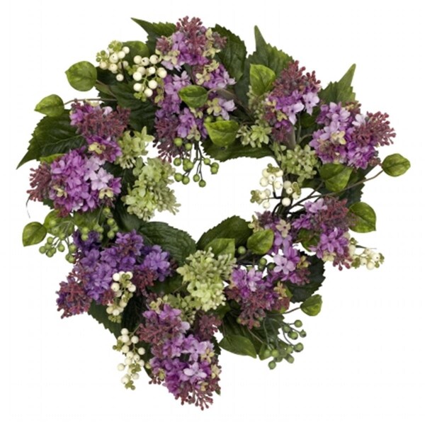 Nearly Natural 20 in. Hanel Lilac Wreath - 4786