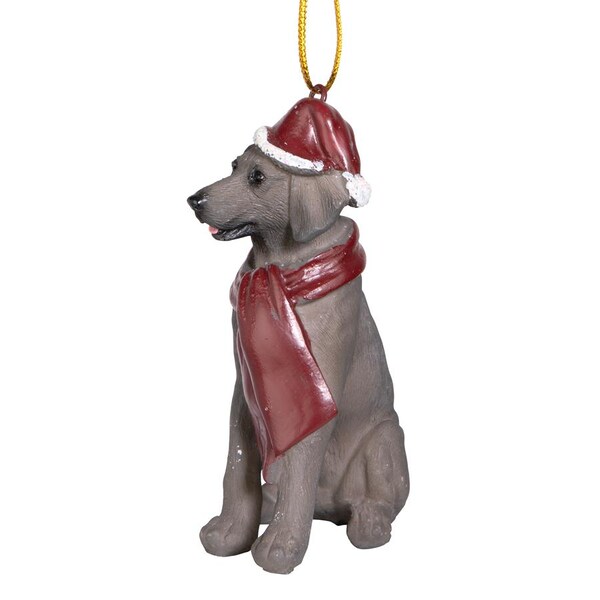 Design Toscano Weimaraner Holiday Dog Ornament Sculpture - JH576326