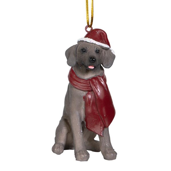 Design Toscano Weimaraner Holiday Dog Ornament Sculpture - JH576326