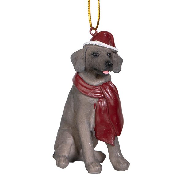 Design Toscano Weimaraner Holiday Dog Ornament Sculpture - JH576326