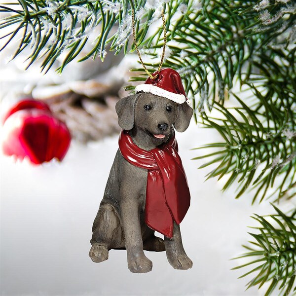 Design Toscano Weimaraner Holiday Dog Ornament Sculpture - JH576326