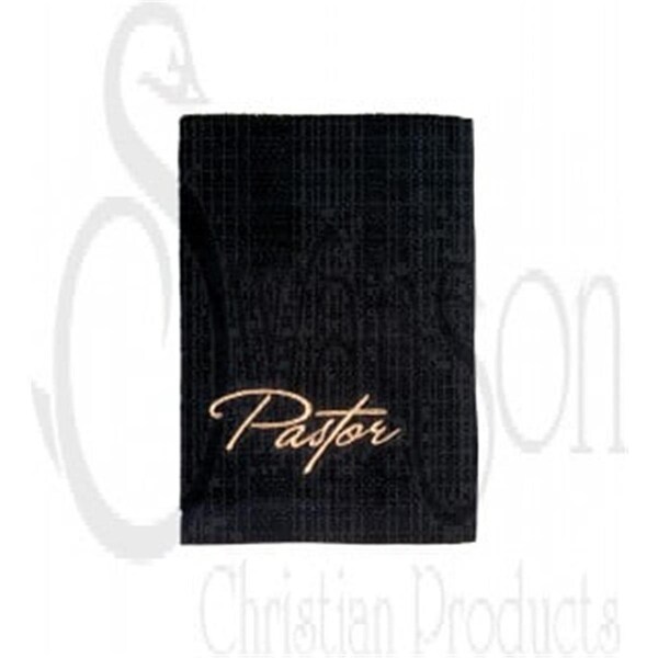Gloriousgifts Towel Pastor Black with Gold Lettering - GL706271