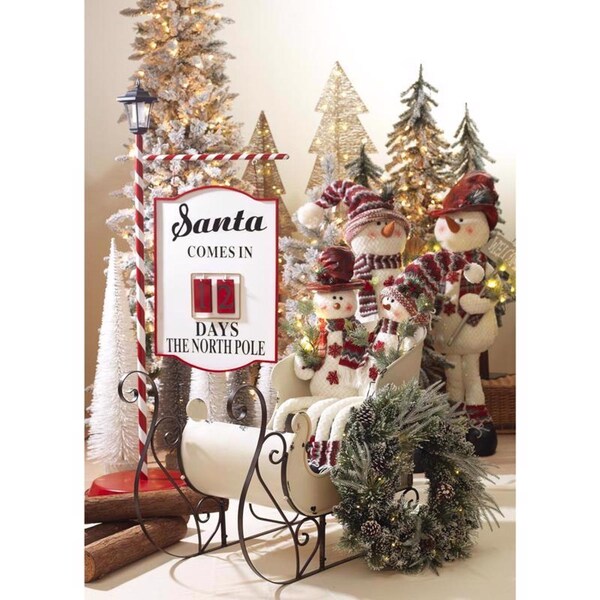 L & L Gerson 4 ft. Slim Incandescent 100 ct Flocked Alpine Christmas Tree - 2496400