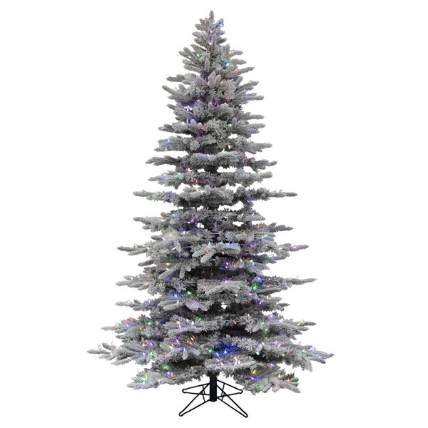 Vickerman 7.5 ft. x 57 in. Flocked Arctic Fir LED504 RGB Color - A208378RGB
