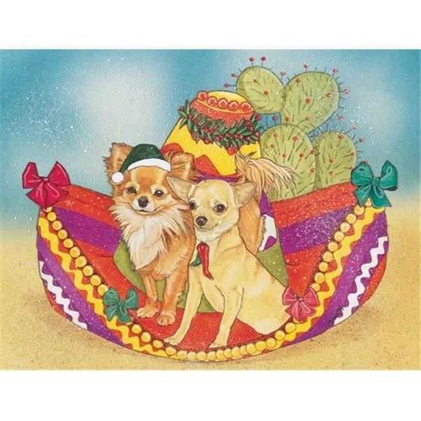 Pipsqueak Productions Pipsqueak Productions C934 Holiday Boxed Cards- Chihuahua Long Hair And Short - C934