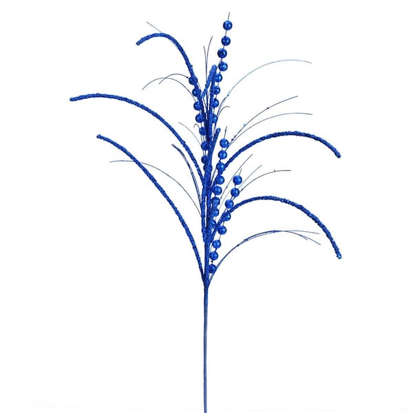 Vickerman 29 in. Blue Glitter Harvest Spray, 6PK - QG192402