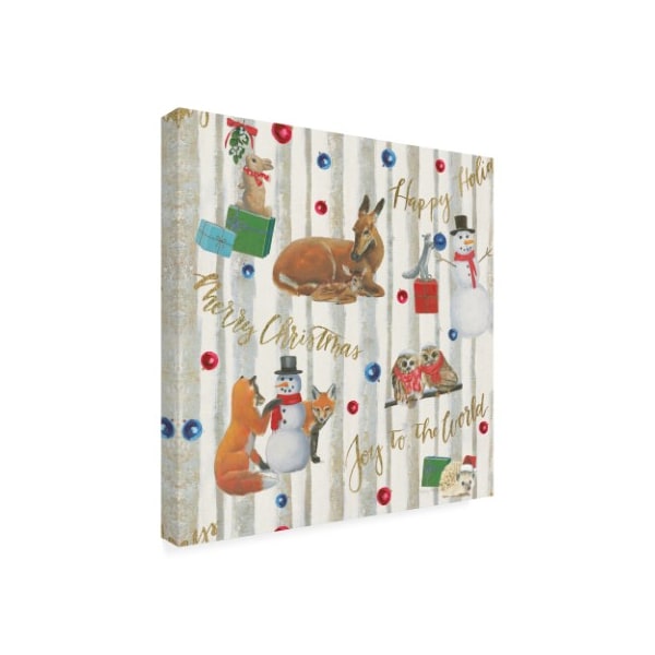 Trademark Fine Art Emily Adams 'Christmas Critters Bright Pattern IVB' Canvas Art, 24x24 - WAP11600-C2424GG