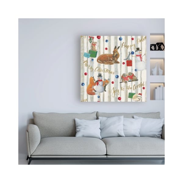 Trademark Fine Art Emily Adams 'Christmas Critters Bright Pattern IVB' Canvas Art, 24x24 - WAP11600-C2424GG