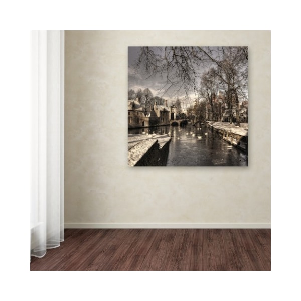Trademark Fine Art Yvette Depaepe 'Bruges In Christmas Dress' Canvas Art, 24x24 - 1X02749-C2424GG