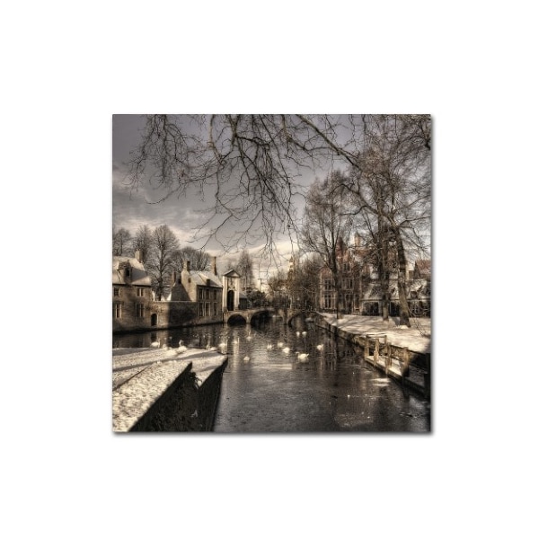 Trademark Fine Art Yvette Depaepe 'Bruges In Christmas Dress' Canvas Art, 24x24 - 1X02749-C2424GG