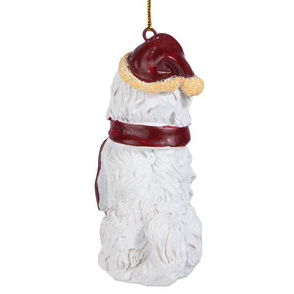 Design Toscano Maltese Holiday Dog Ornament Sculpture - JH576311