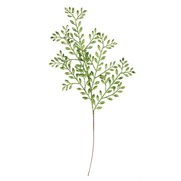 Vickerman 25 in. Lime Ruscus Glitter Spray with Jewel, 12 per Bag, 36PK - L186073