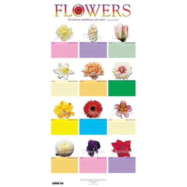 Ggw Presents 15 x 31 in. Tube Mylar Flower Chart - GG3327555