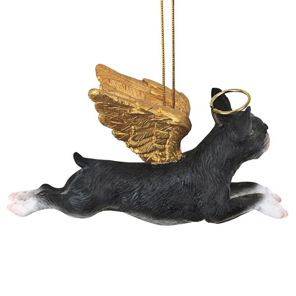 Design Toscano Honor the Pooch: Boston Terrier Holiday Dog Angel Ornament - JH170716