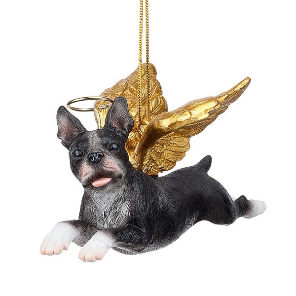 Design Toscano Honor the Pooch: Boston Terrier Holiday Dog Angel Ornament - JH170716