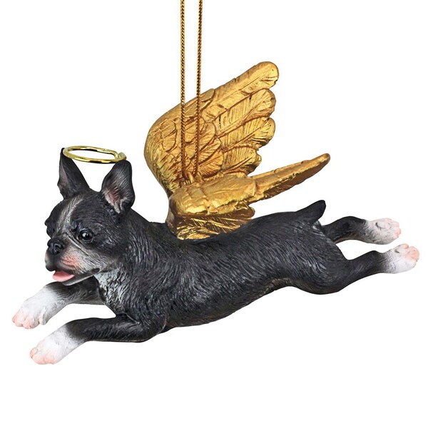 Design Toscano Honor the Pooch: Boston Terrier Holiday Dog Angel Ornament - JH170716